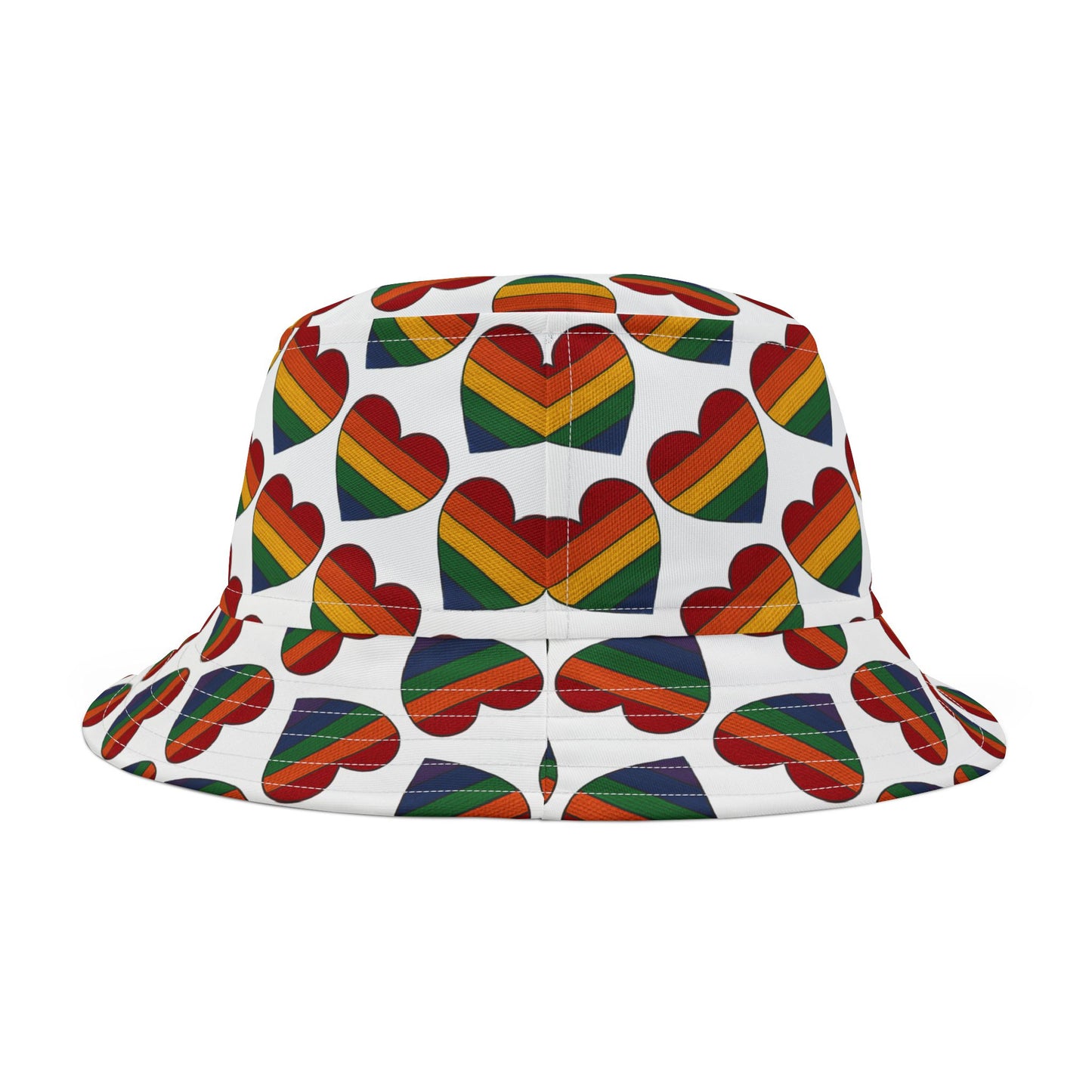 Pride Bucket Hat Hearts Gay Lesbian Trans Gift LGBTQIA+