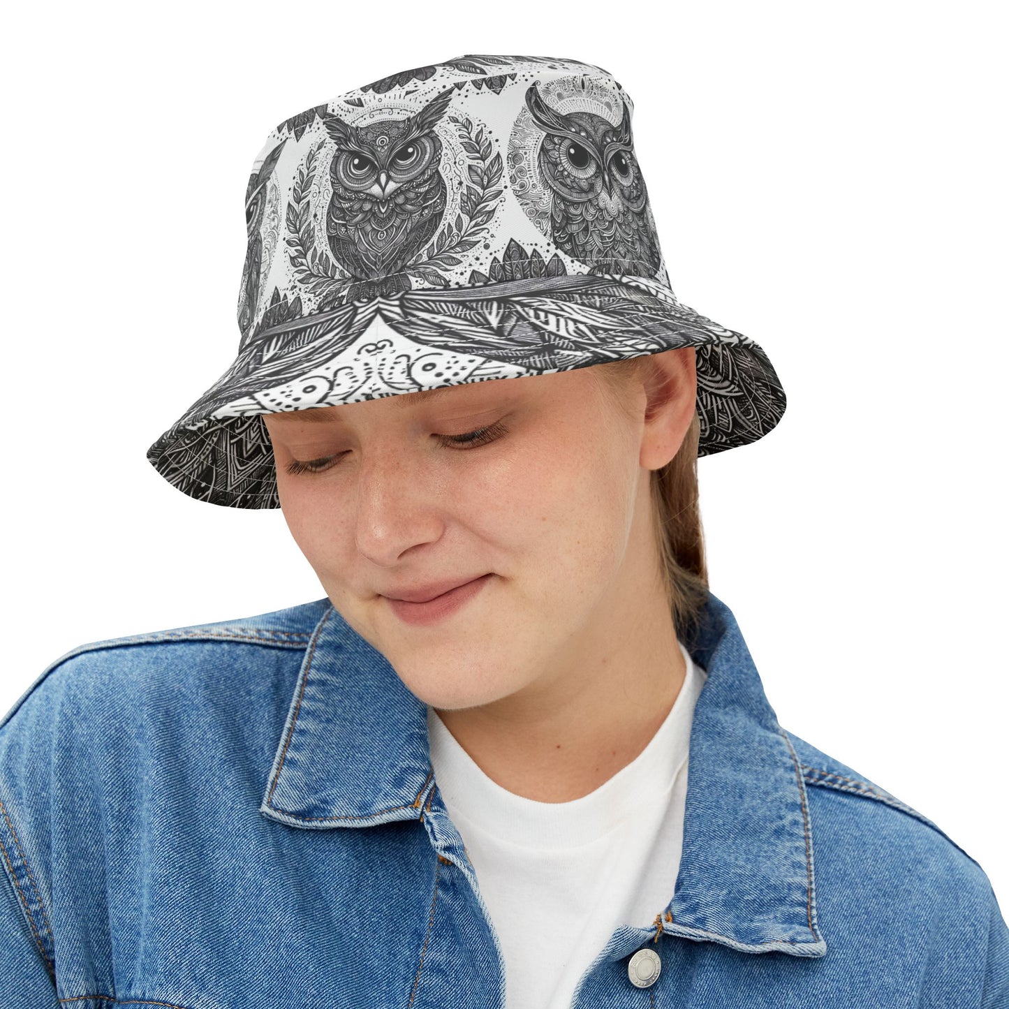 Owl Bucket Hat Gift Graduation Bird Watcher Vet Nature