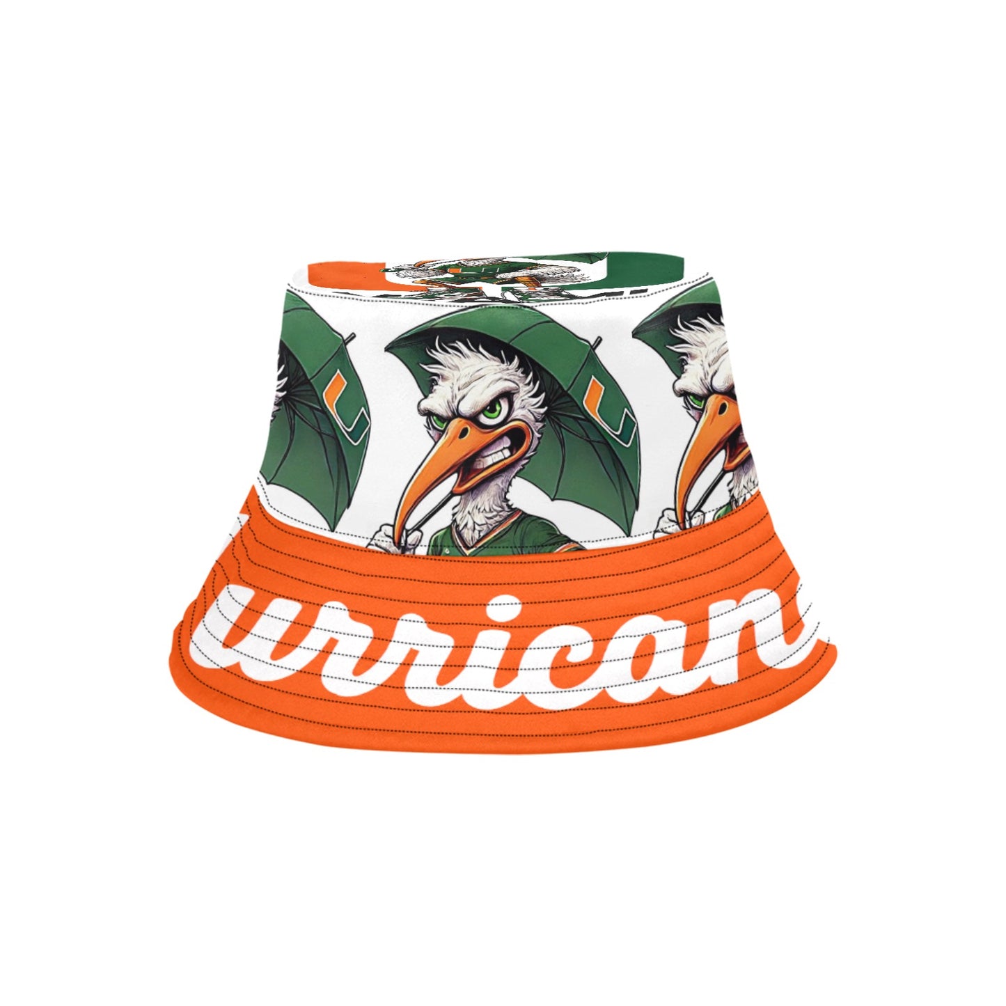 Miami Hurricanes UM University of Miami Unisex Bucket Hat – Summer Football Fan Hat Size Medium