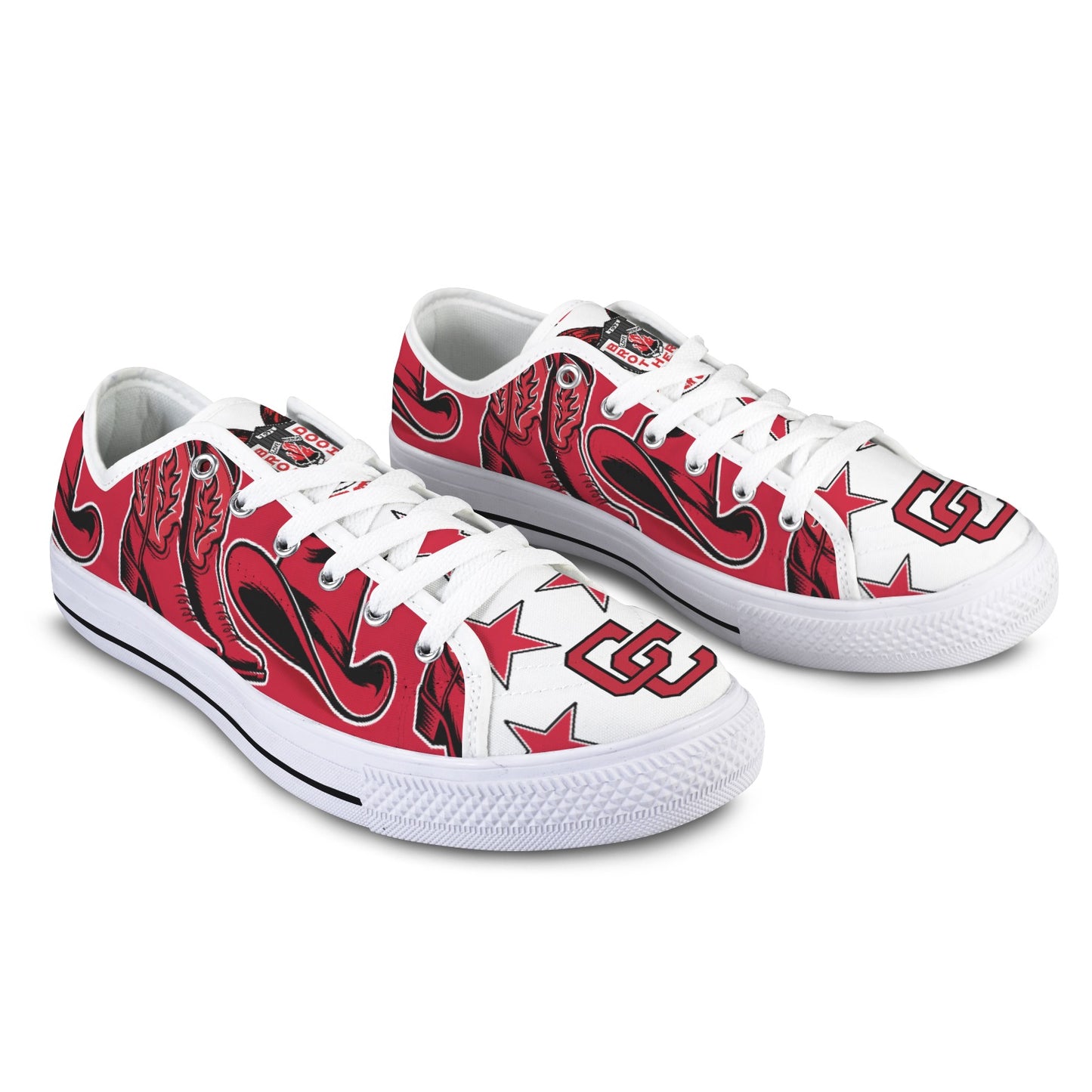 Cooper City High School Women’s Sneakers – Red & White Low Top Shoes