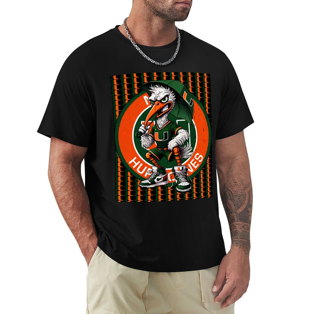 Hurricanes UM University of Miami Men's T-shirt 100% cotton