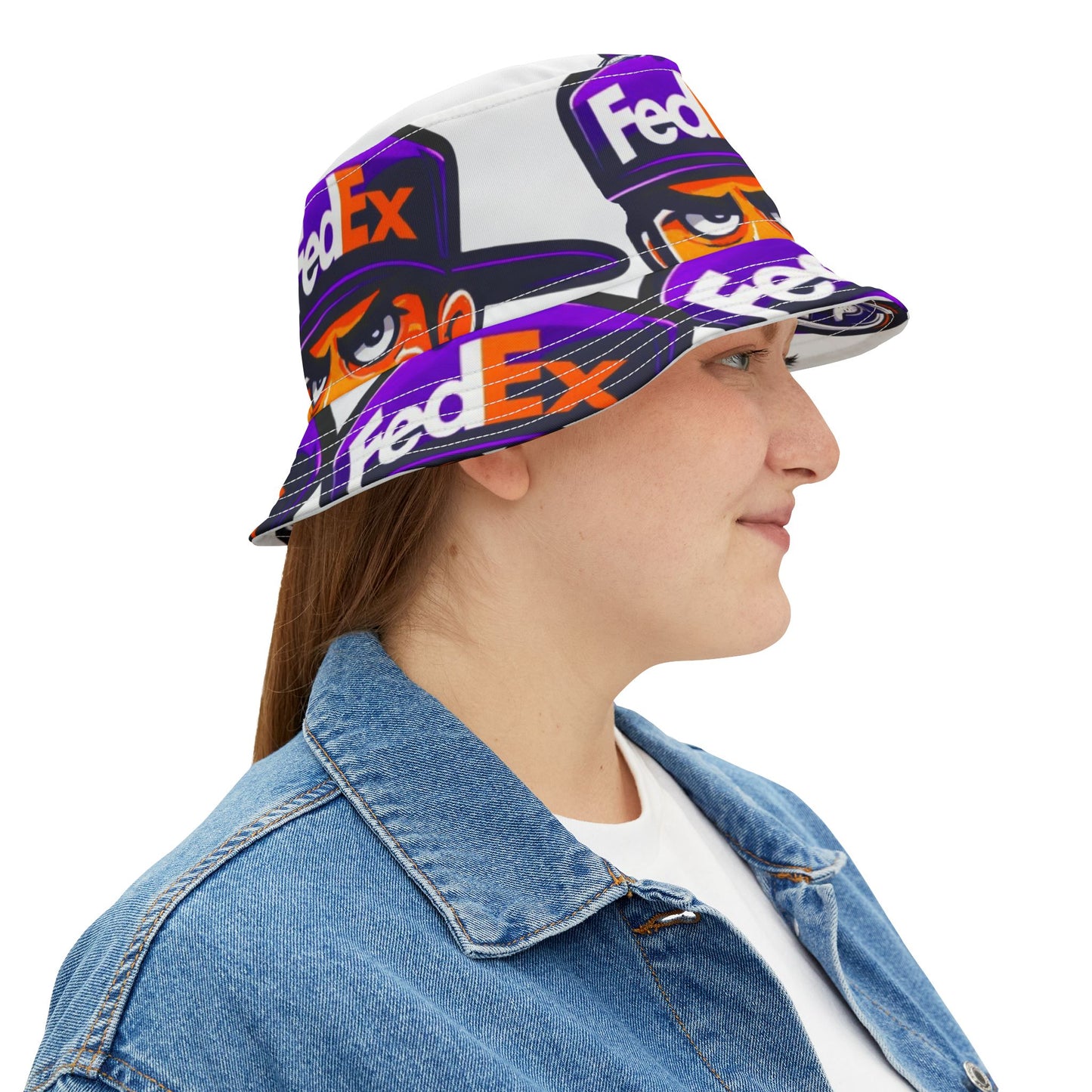 FedEX White Background Bucket Hat