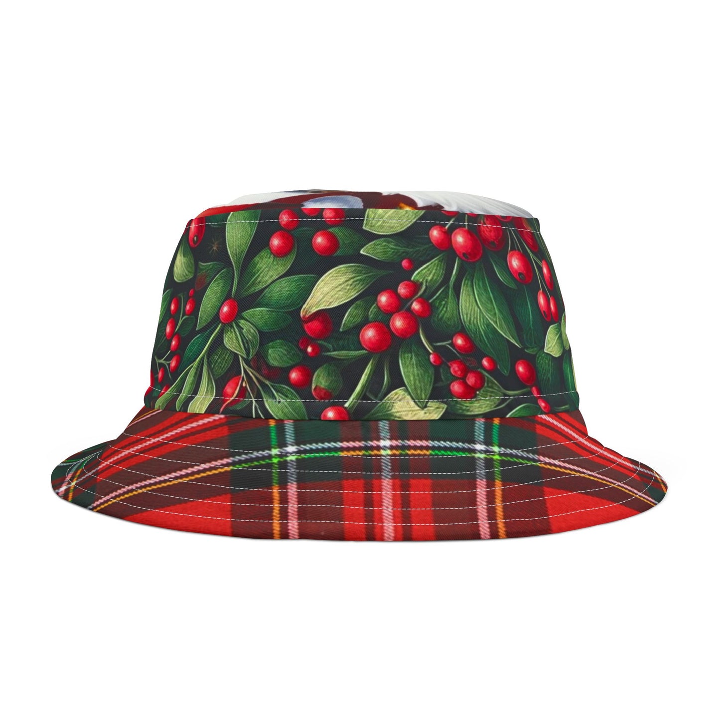 Black Santa Bucket Hat Mistletoe Kisses Christmas Gift for Him or Ger