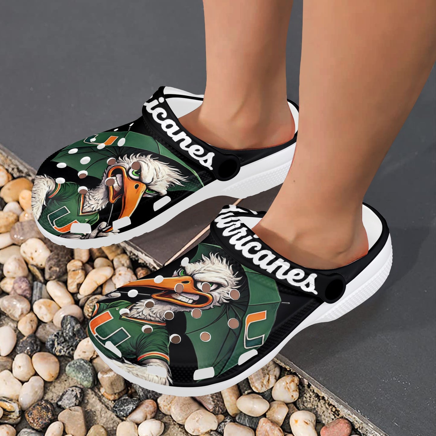 Hurricanes Adults Clogs Miami University Croclike Black