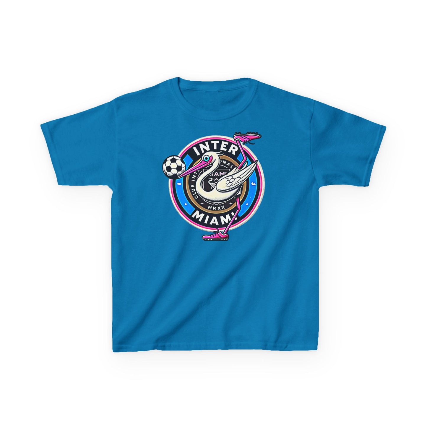 Kids Heavy Cotton Tee Inter Miami Soccer Sports Wear