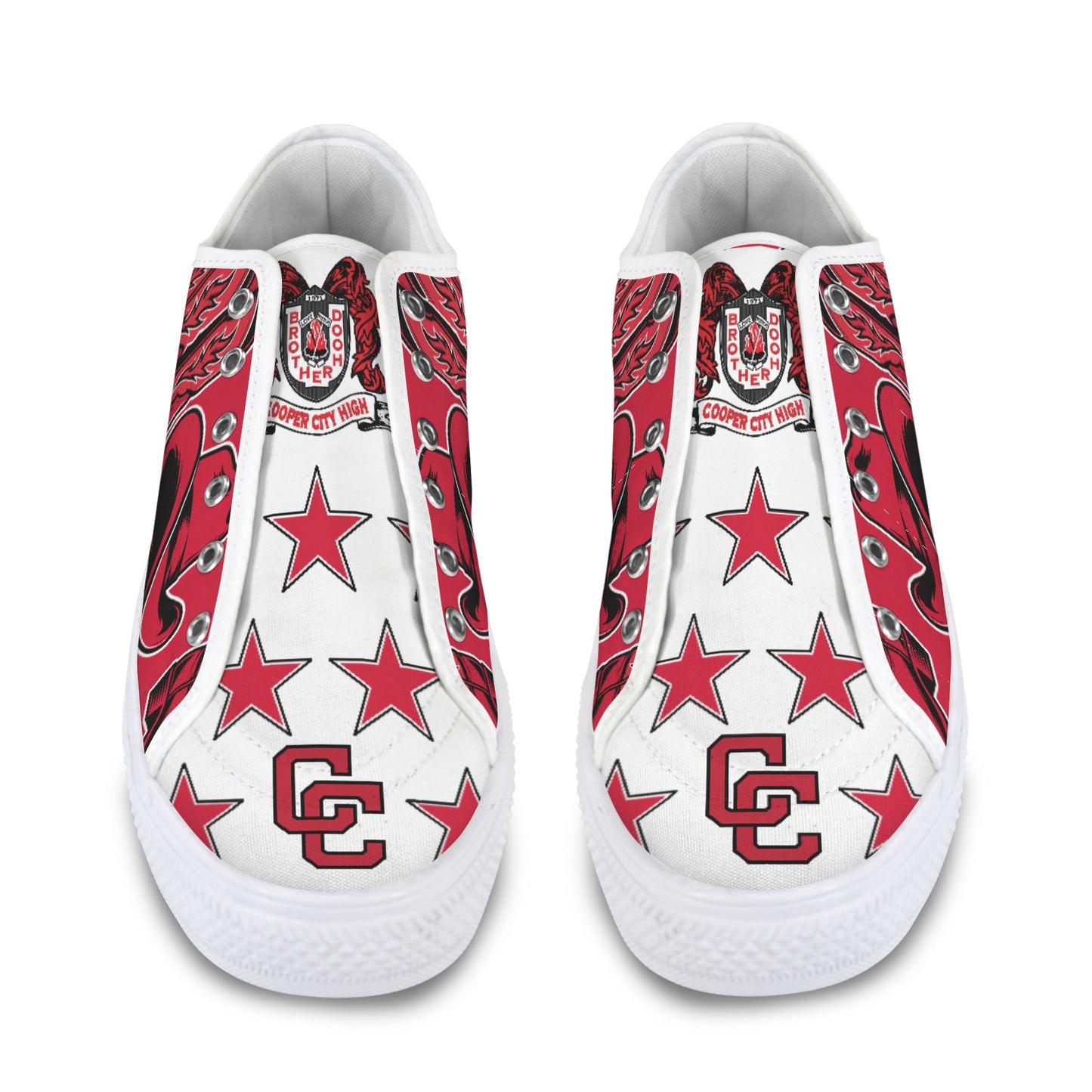 Cooper City High School Women’s Sneakers – Red & White Low Top Shoes
