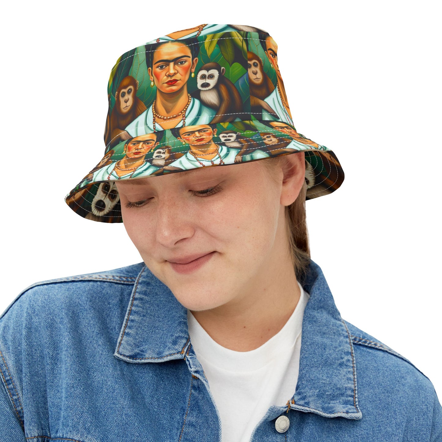 Frida Kahlo Bucket Hat Mexican Artist Gift Original Art Retro Vintage Style
