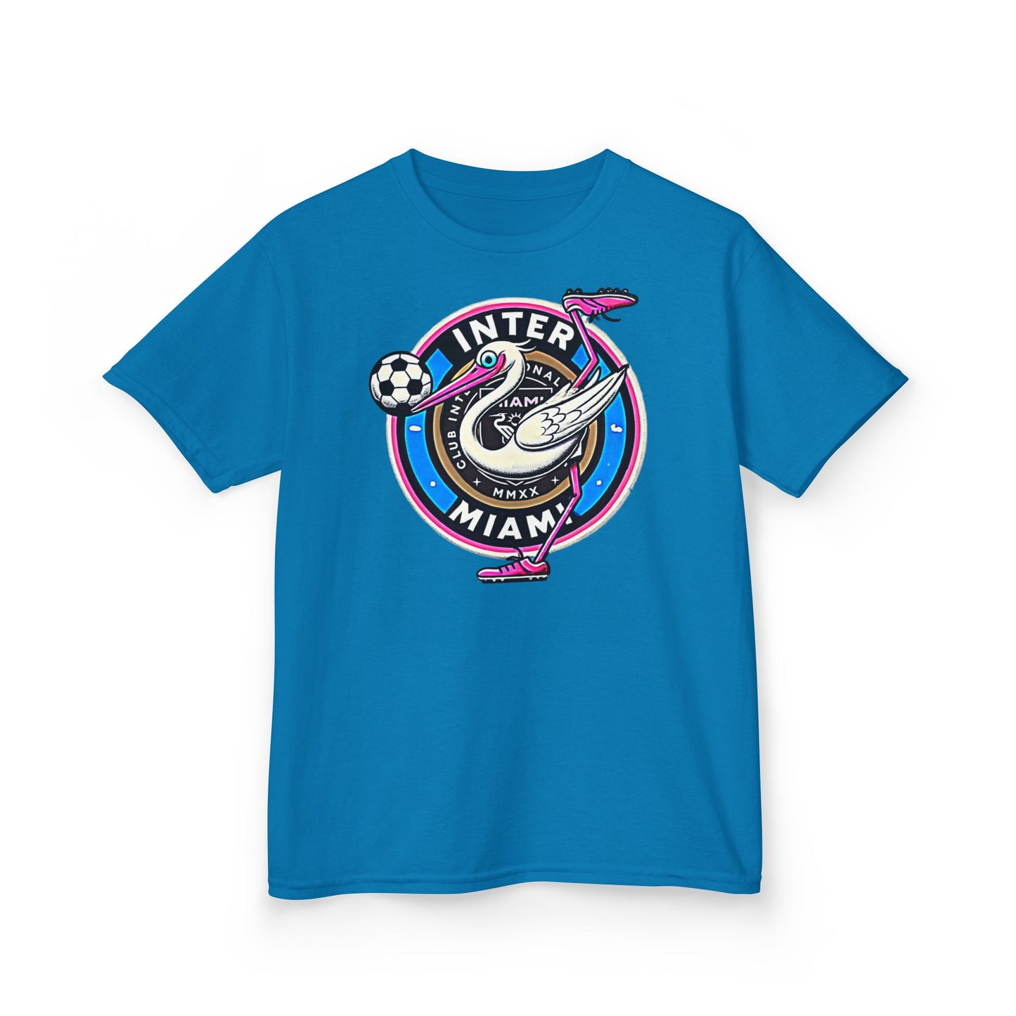 Kids Heavy Cotton Tee Inter Miami Soccer Sports Wear