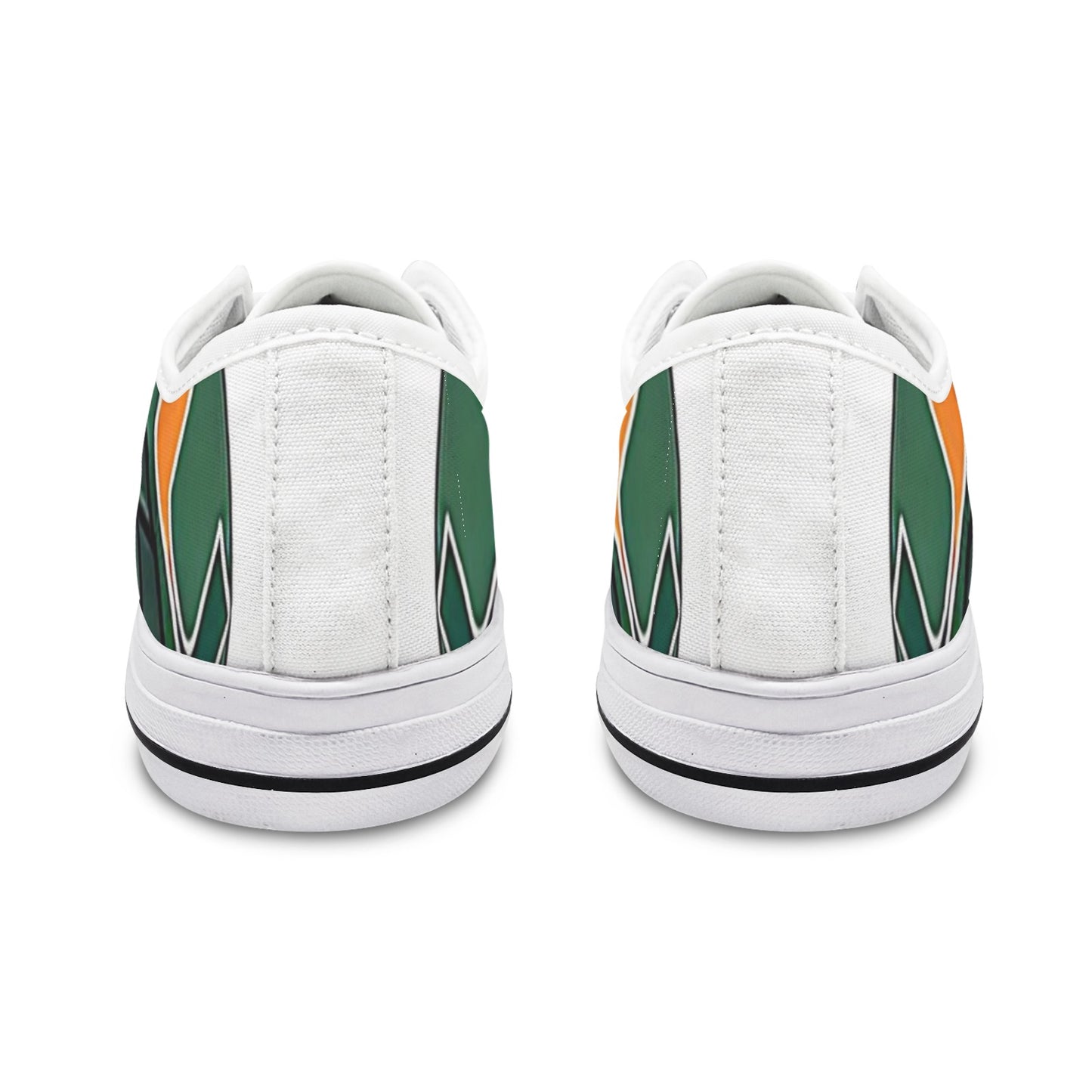 Miami Hurricanes Football Inspired Women’s Sneakers | Orange & Green Low Tops