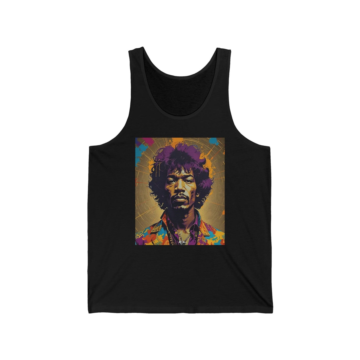 Jimmy Hendrix Unisex Jersey Tank Top 1960’s Vintage Style Rock Star
