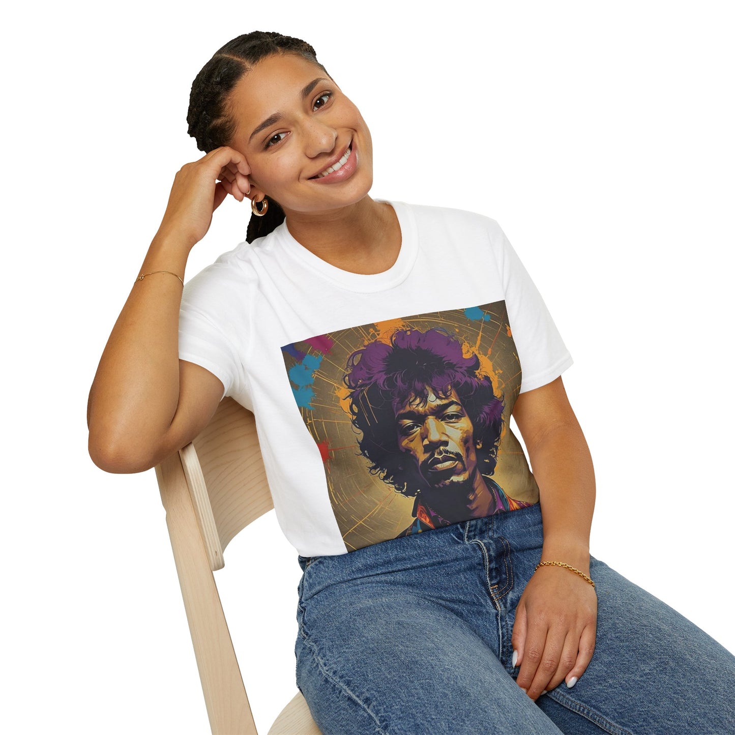 Jimmy Hendrix Newest Unisex Softstyle T-Shirt Retro Vintage Style 1960’s Musician