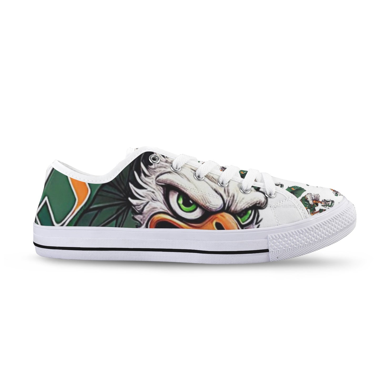 Miami Hurricanes Shoes University of Miami UM Men’s Low Top Sneakers
