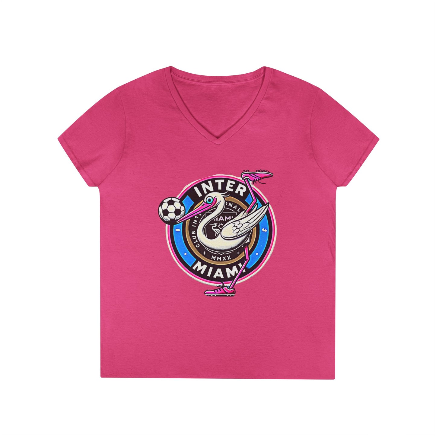 Inter Miami Soccer Ladies' V-Neck T-Shirt Sports Wear