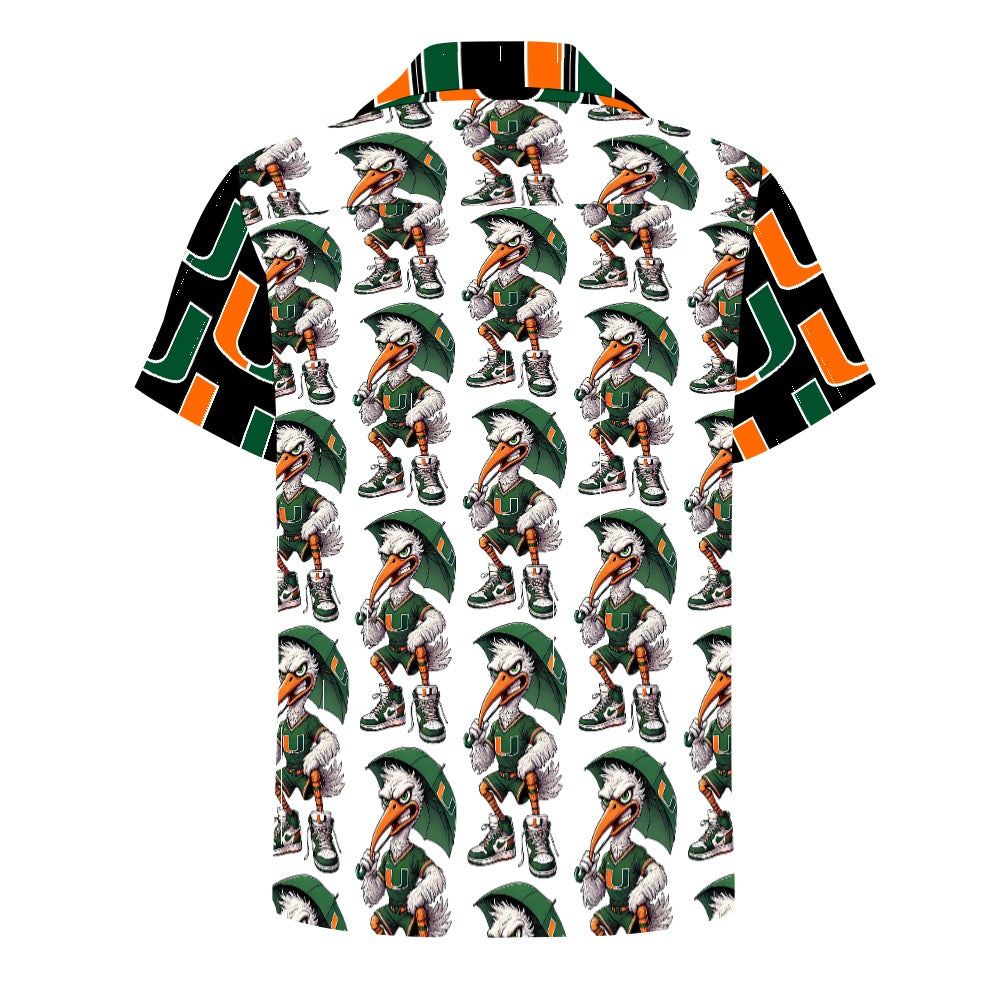 Miami Hurricanes Cuban Shirt University of Miami UM Men’s Button Up