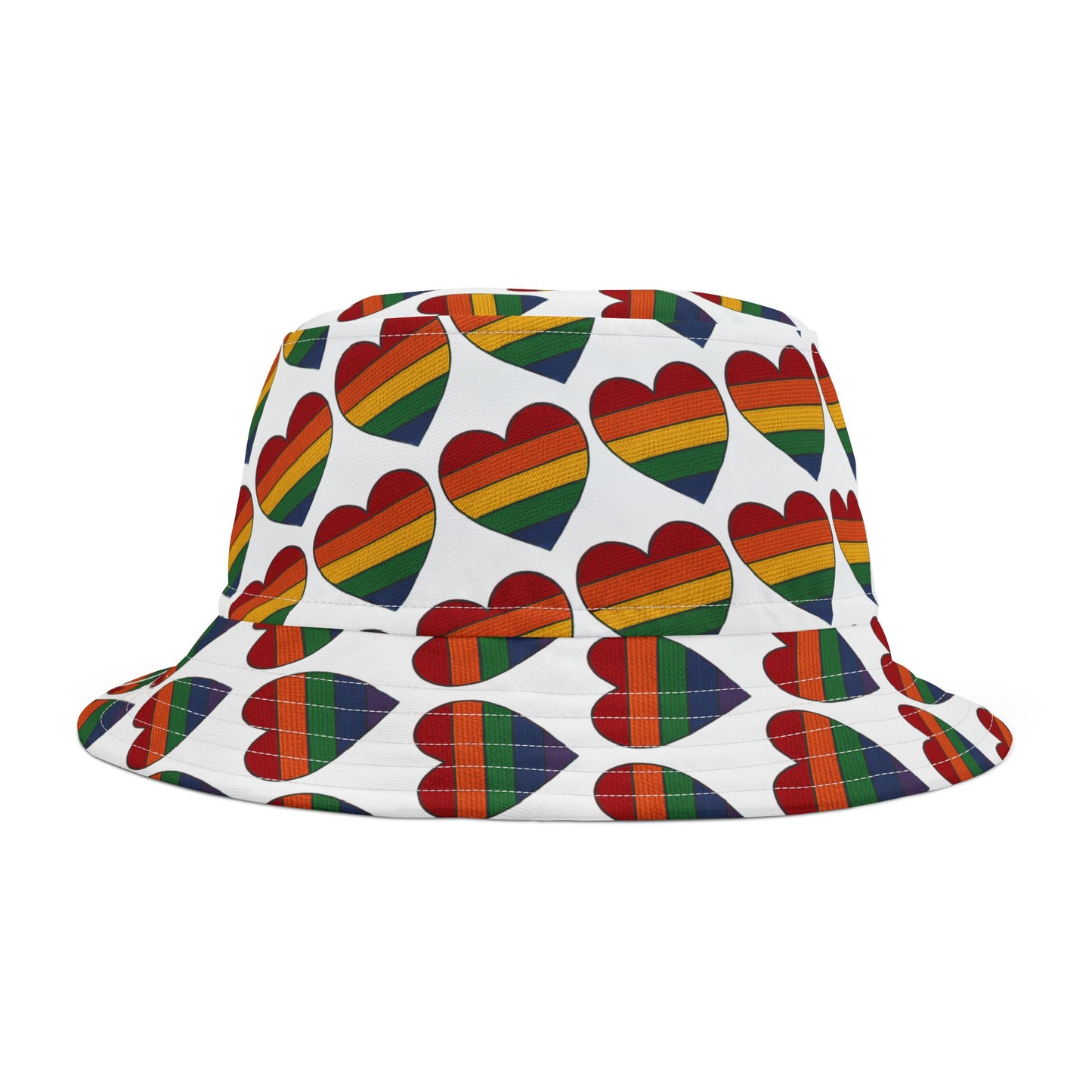 Pride Bucket Hat Hearts Gay Lesbian Trans Gift LGBTQIA+