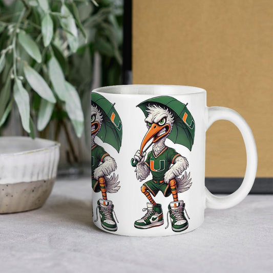 University of Miami Hurricanes White Ceramic Mug 11 oz – Coffee Cup Gift