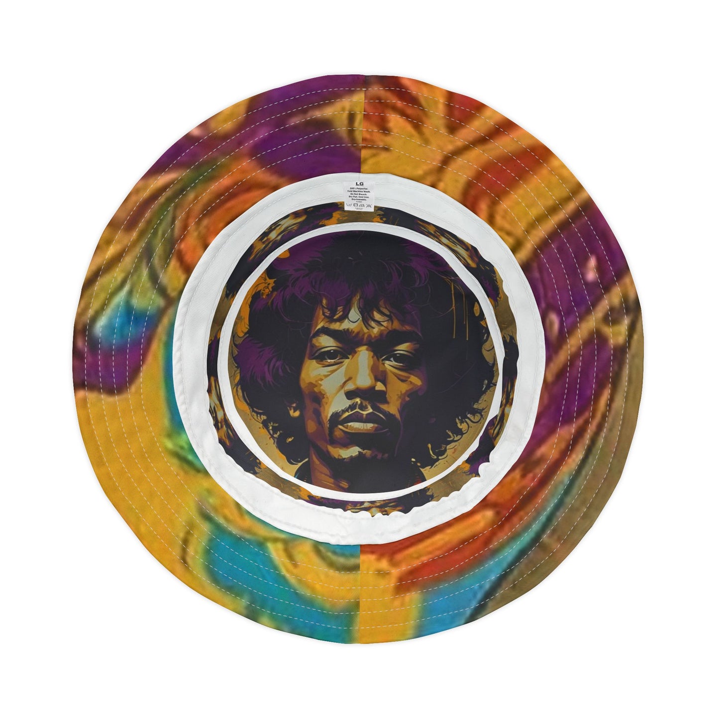 Jimmy Hendrix Bucket Hat Retro Style Musician Guitar 1960’s Hippy Boho Bohemian