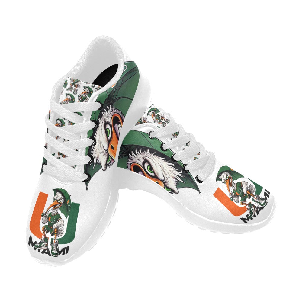 Miami Hurricanes Kids Sneakers, University of Miami Shoes, UM Youth Sneakers