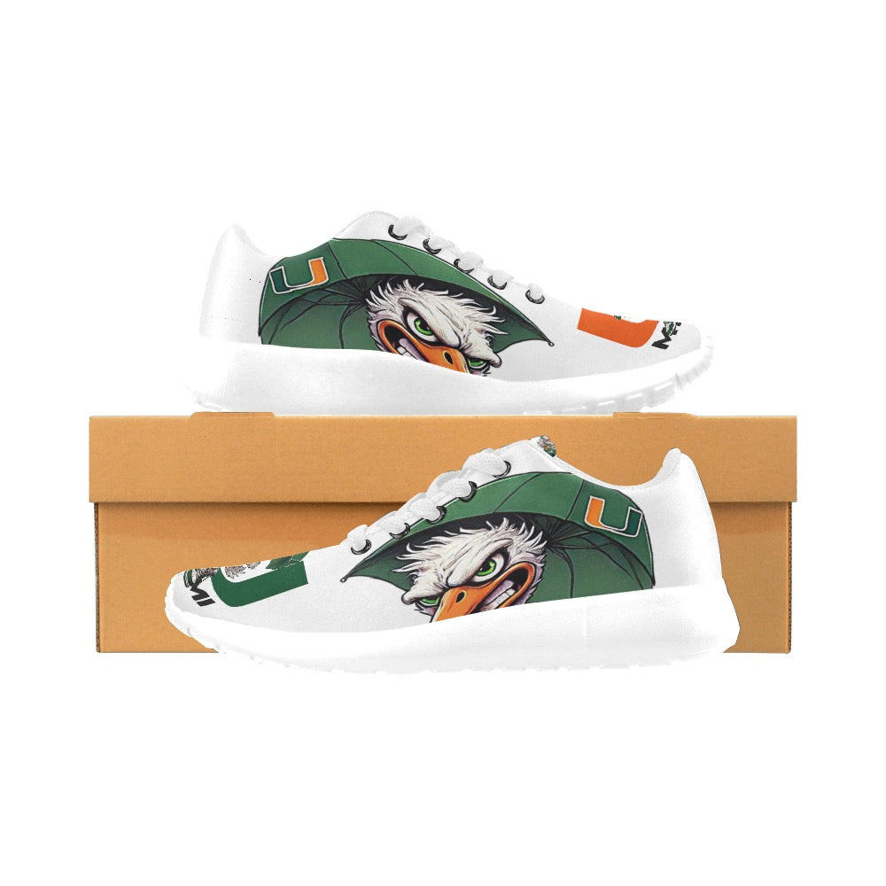 Miami Hurricanes Kids Sneakers, University of Miami Shoes, UM Youth Sneakers