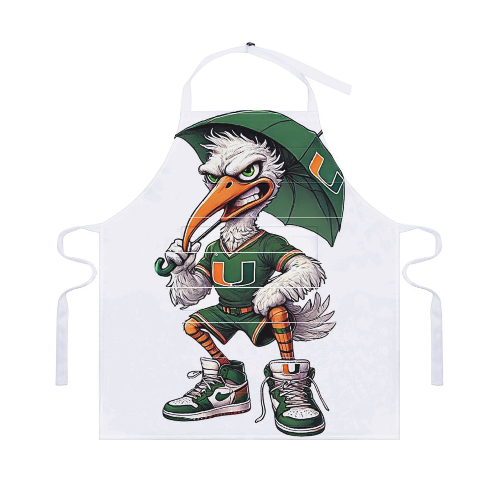 Hurricanes UM University of Miami Adult apron with pockets