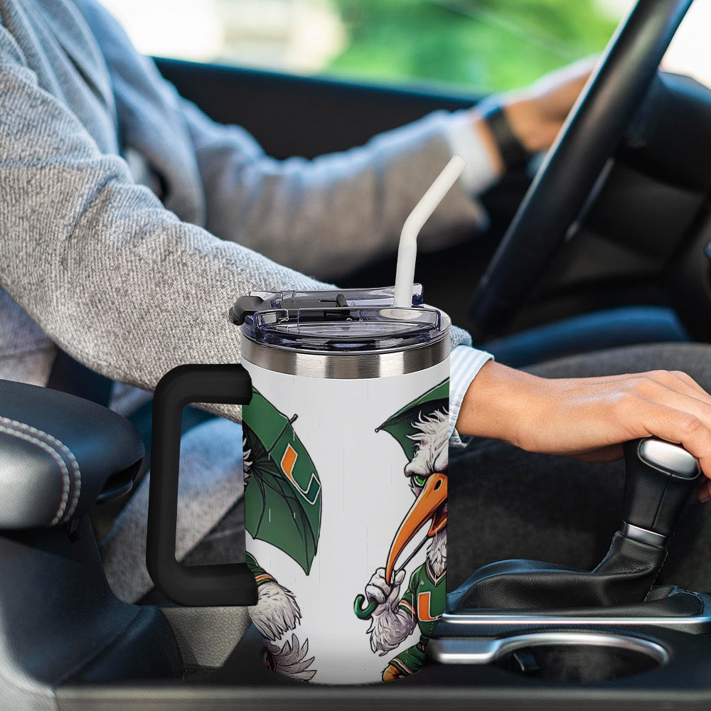 Hurricanes UM University of Miami 40oz Large Capacity Car Cup