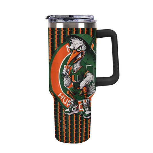 🟧🟩 Hurricanes UM University of Miami Car Cup – 40oz Stainless Steel Travel Mug 🟧🟩