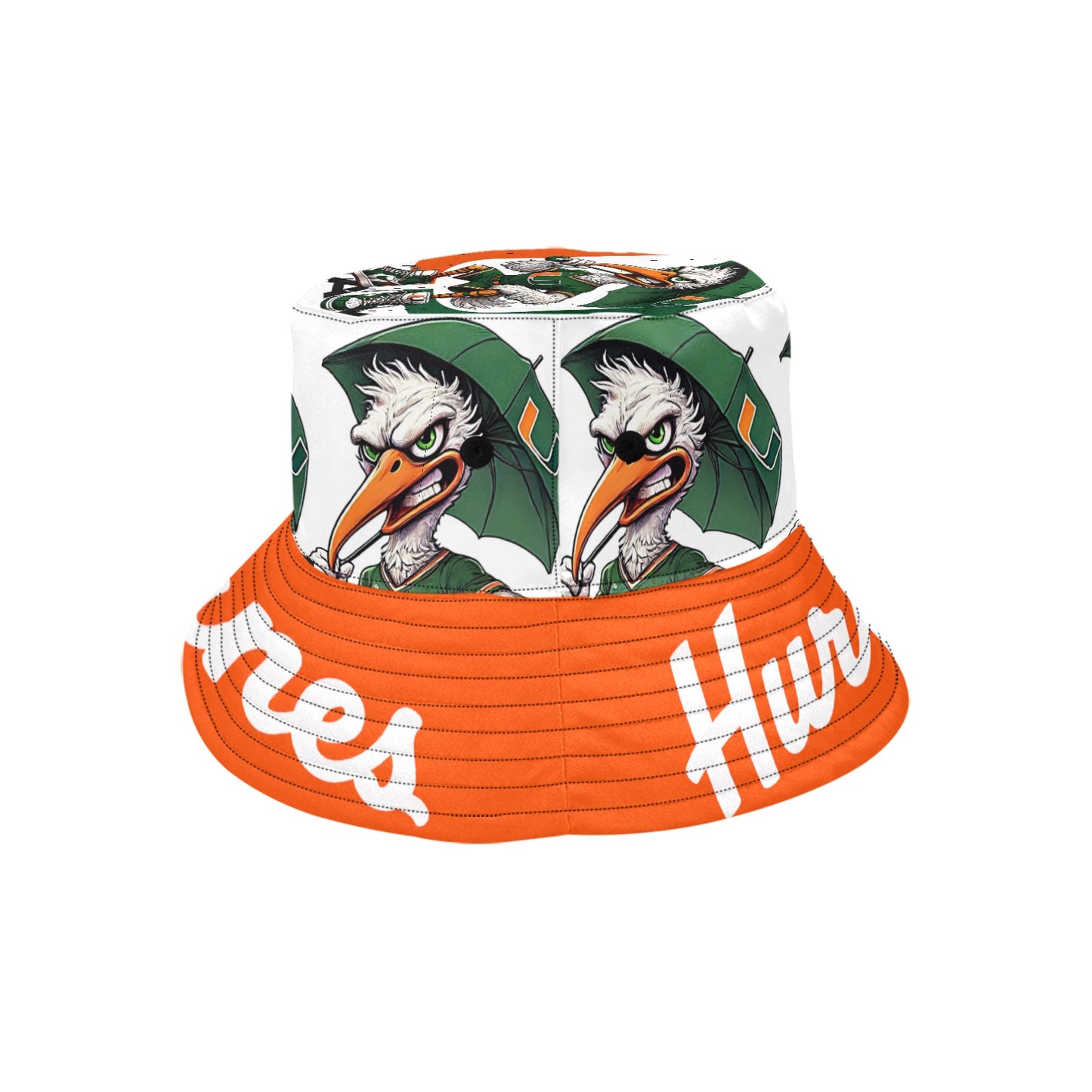 Miami Hurricanes UM University of Miami Unisex Bucket Hat – Summer Football Fan Hat Size Medium