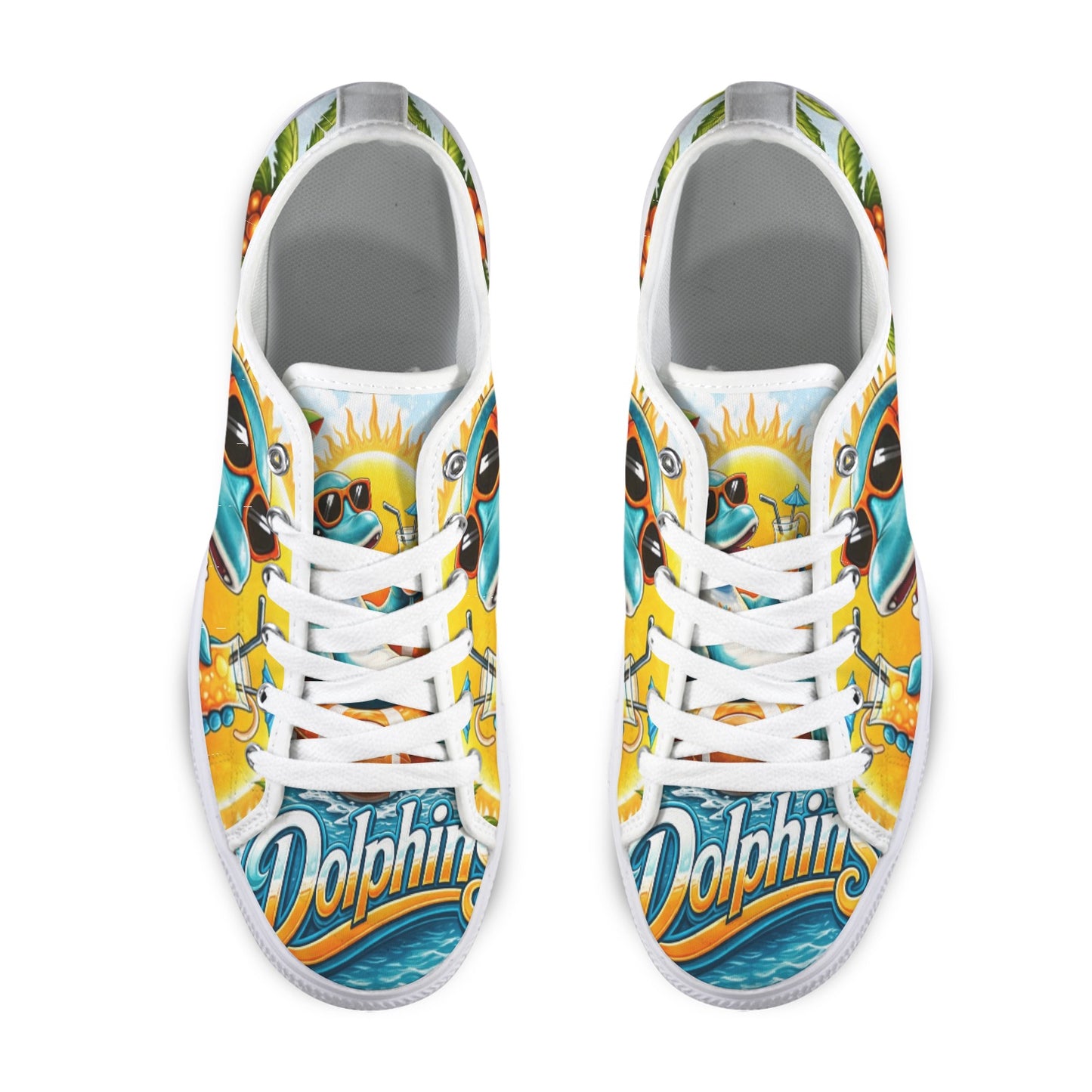 Miami Dolphins Women’s Low Top Sneakers, Football Fan Shoes, Miami Dolphins Shoes