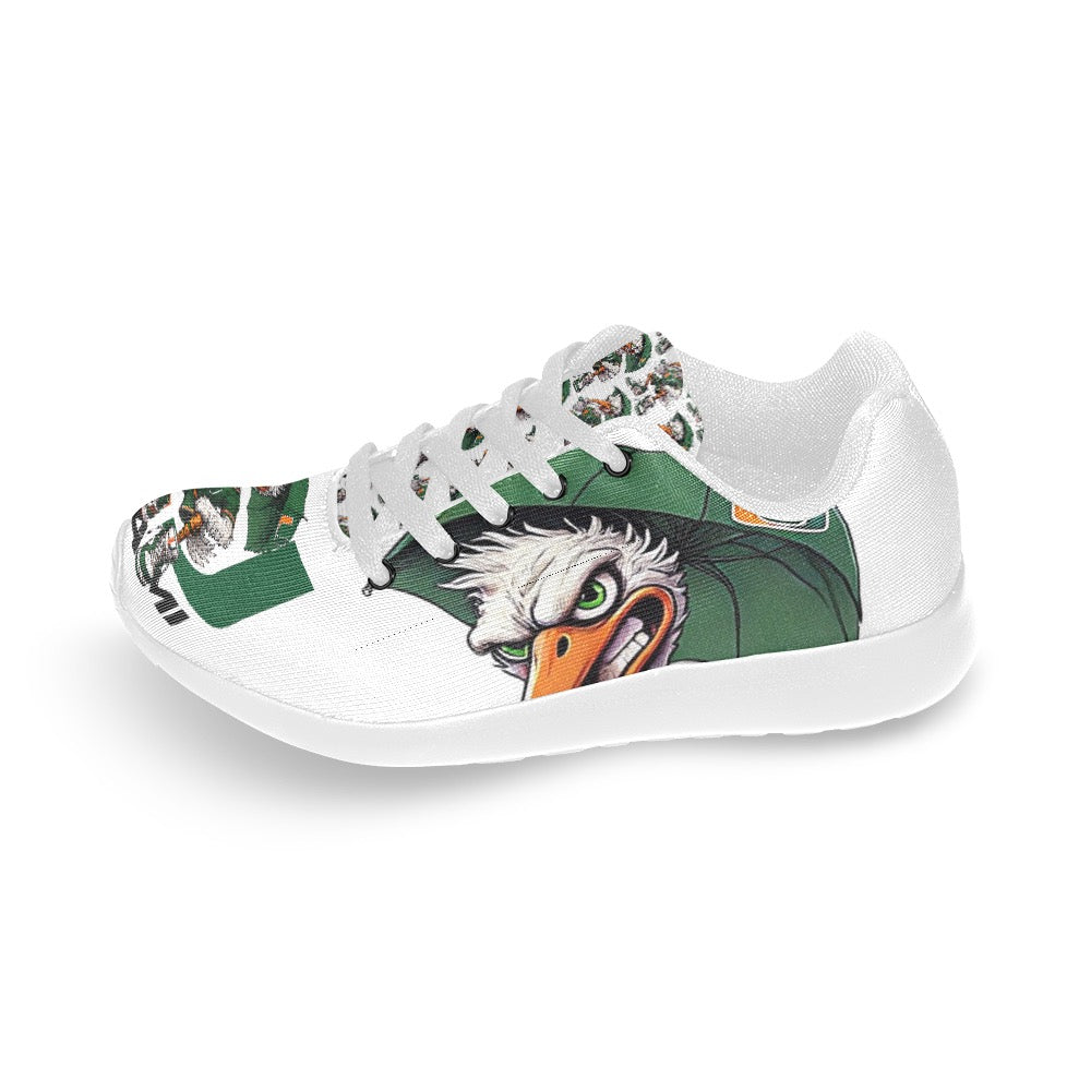 Miami Hurricanes Kids Sneakers, University of Miami Shoes, UM Youth Sneakers