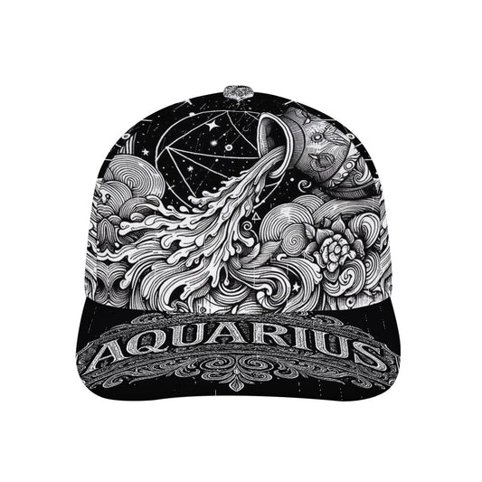 Aquarius Zodiac Trucker Hat, Aquarius Baseball Cap, Astrology Hat, Aquarius Gift