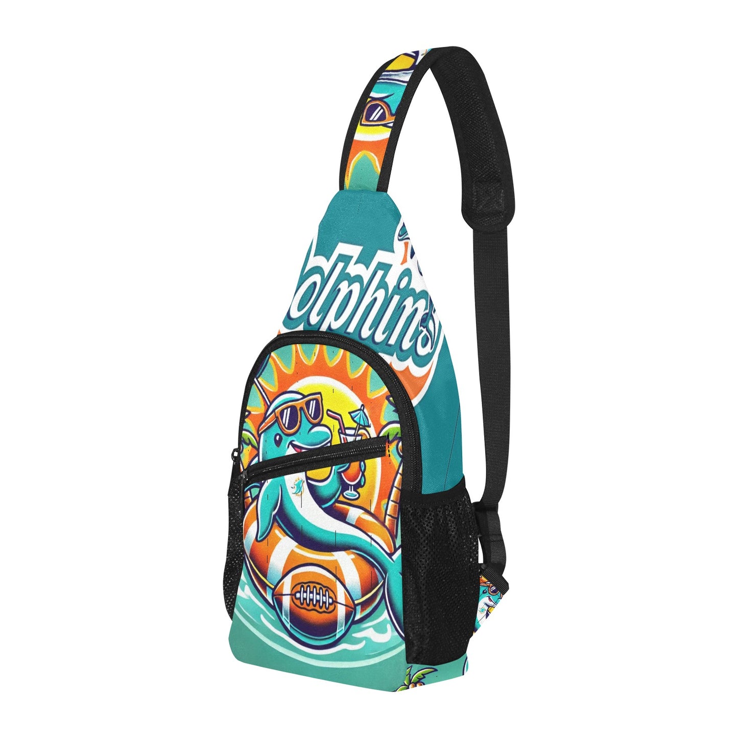 Miami Dolphins Crossbody Bag, Miami Dolphins Sling Bag, Football Fan Shoulder Bag