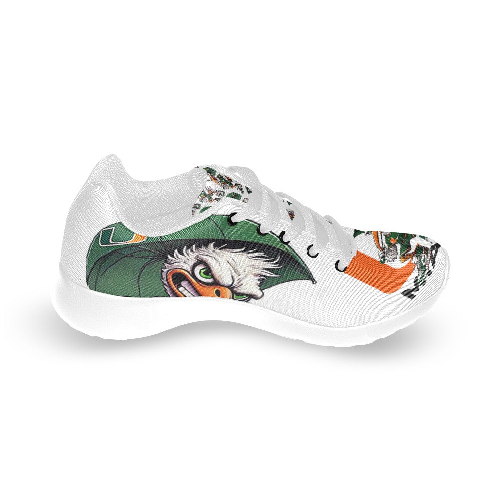Miami Hurricanes Kids Sneakers, University of Miami Shoes, UM Youth Sneakers