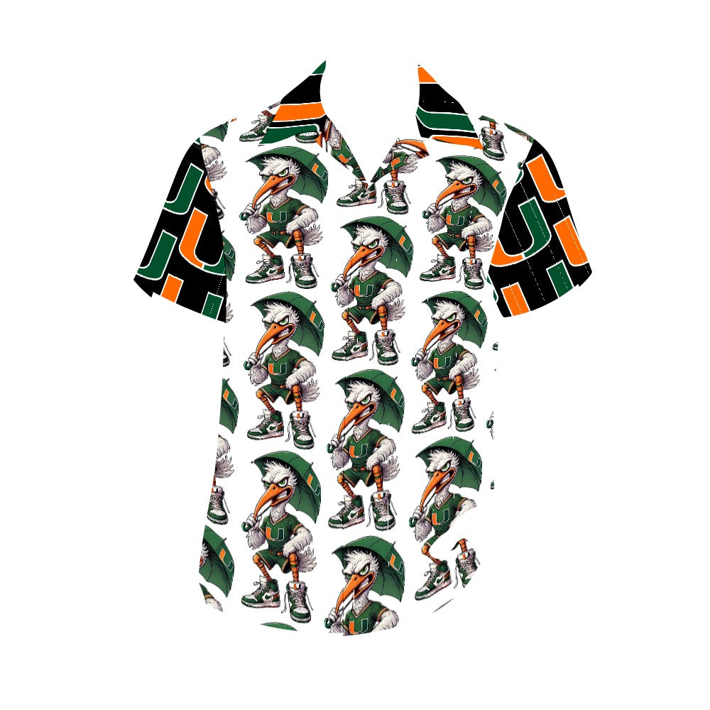 Miami Hurricanes Cuban Shirt University of Miami UM Men’s Button Up
