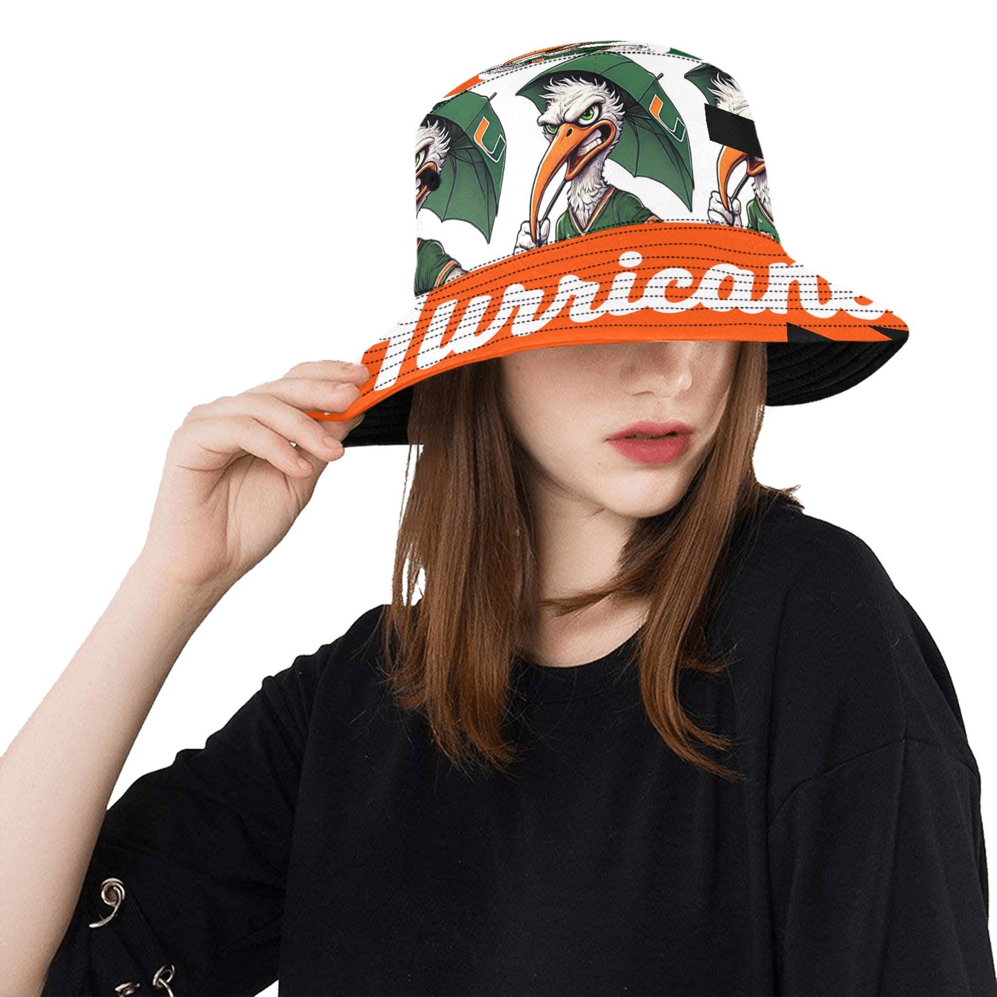 Miami Hurricanes UM University of Miami Unisex Bucket Hat – Summer Football Fan Hat Size Medium