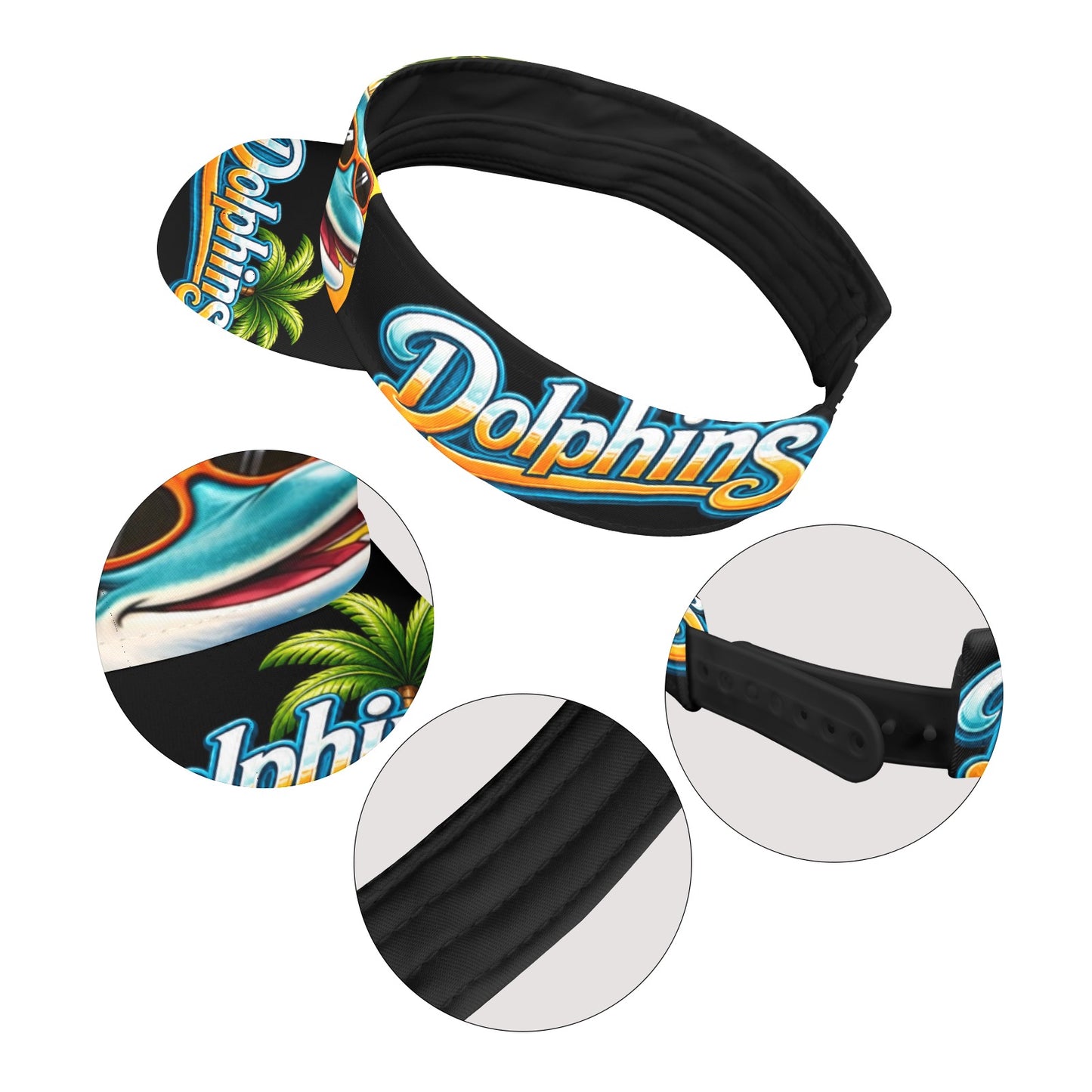 Miami Dolphins Sports Visor – Unisex Adjustable Sun Visor