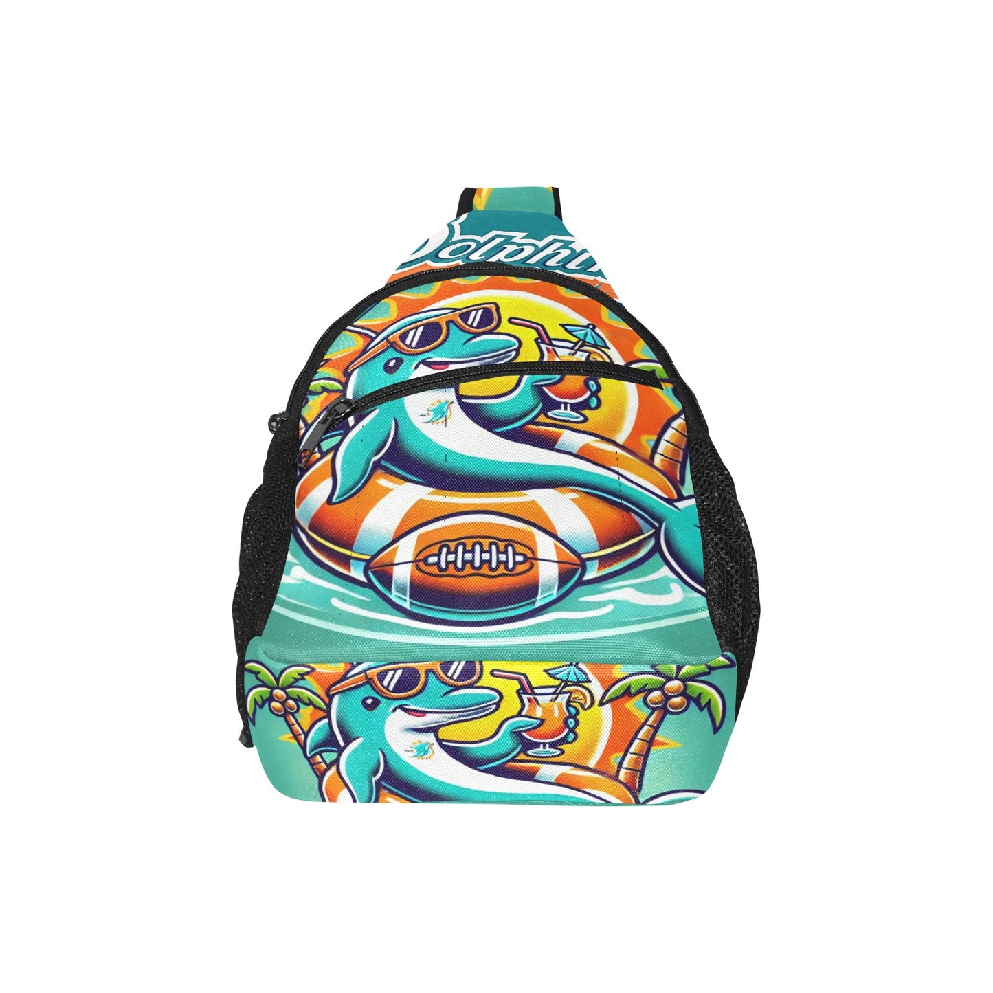 Miami Dolphins Crossbody Bag, Miami Dolphins Sling Bag, Football Fan Shoulder Bag