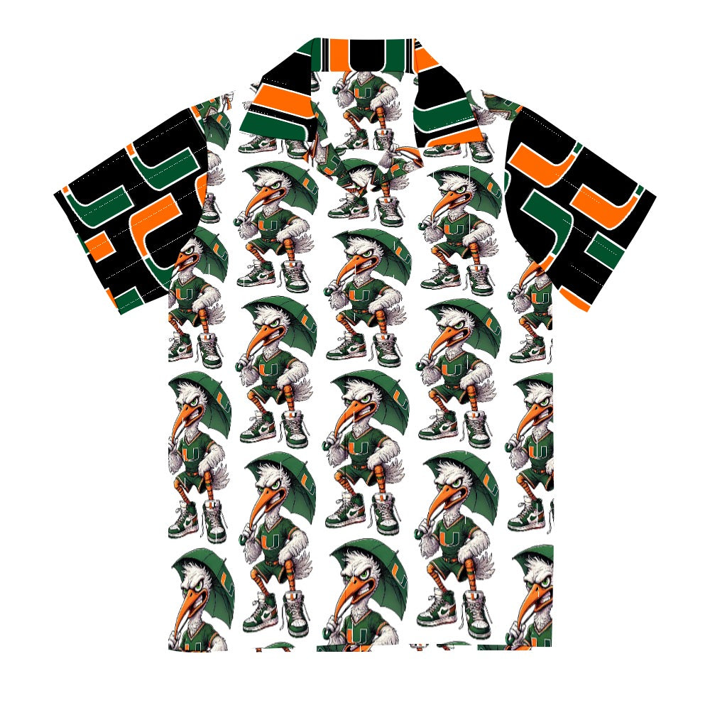 Miami Hurricanes Cuban Shirt University of Miami UM Men’s Button Up