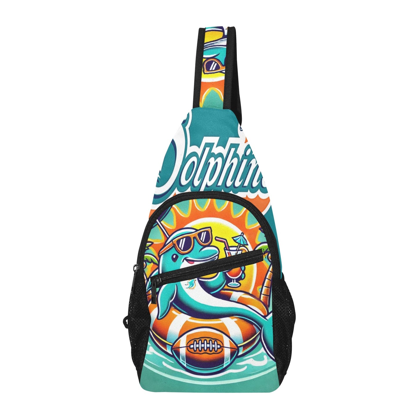 Miami Dolphins Crossbody Bag, Miami Dolphins Sling Bag, Football Fan Shoulder Bag