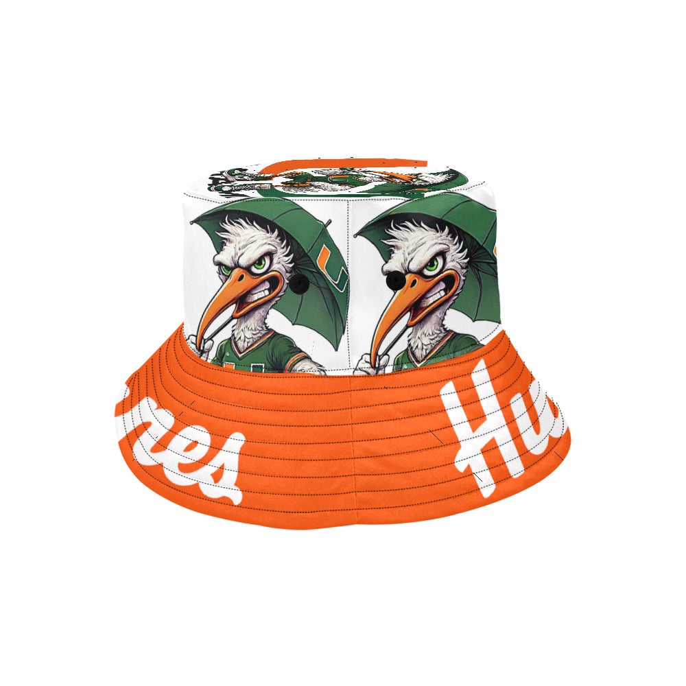 Hurricanes University of Miami UM Women's All Over Print Bucket Hat Small