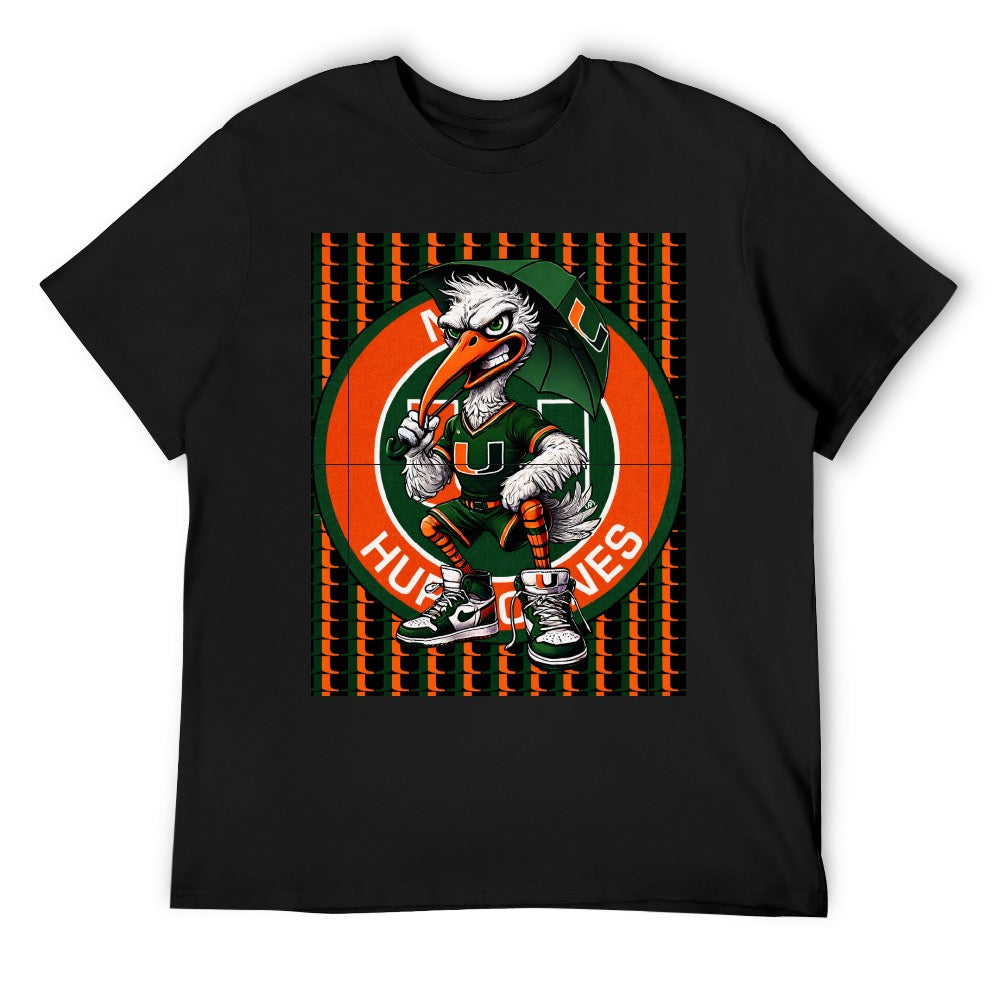 Hurricanes UM University of Miami Men's T-shirt 100% cotton