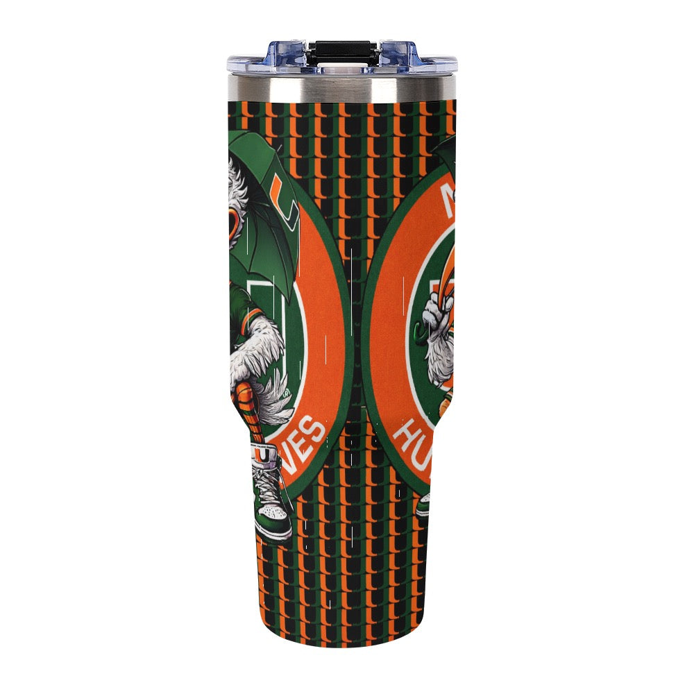🟧🟩 Hurricanes UM University of Miami Car Cup – 40oz Stainless Steel Travel Mug 🟧🟩