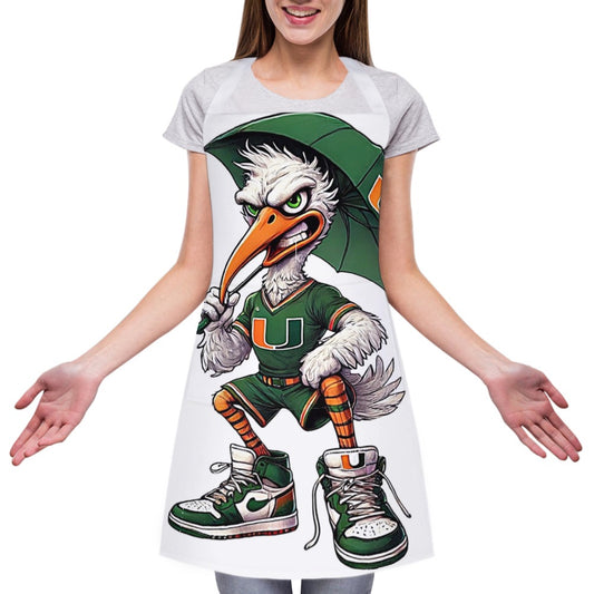 Hurricanes UM University of Miami Adult apron with pockets