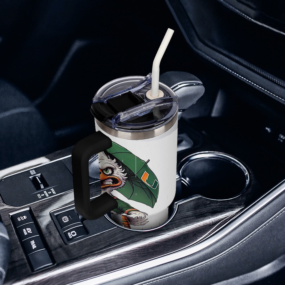Hurricanes UM University of Miami 40oz Large Capacity Car Cup