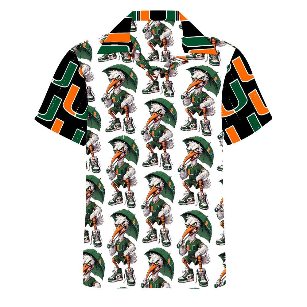 Miami Hurricanes Cuban Shirt University of Miami UM Men’s Button Up