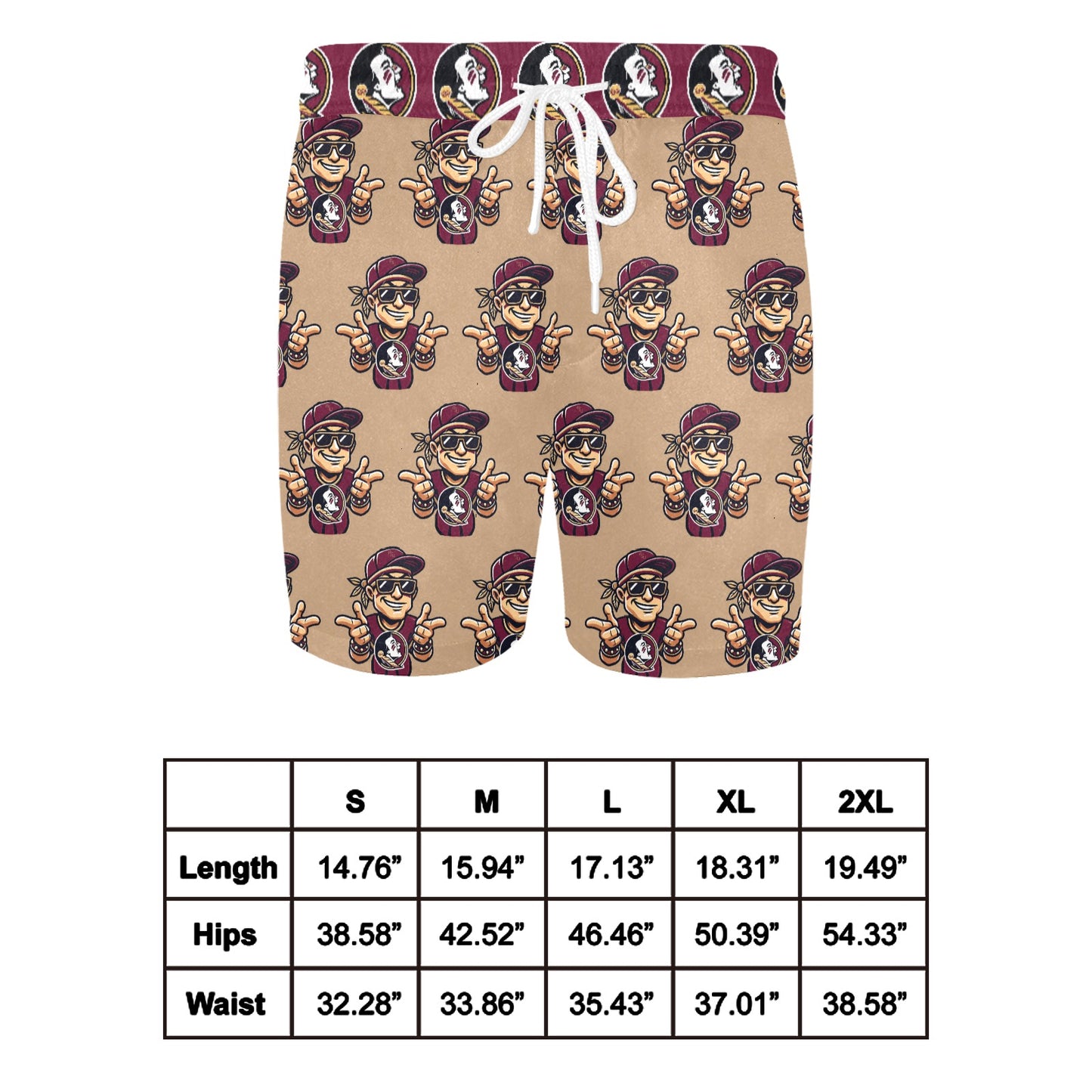 FSU Seminoles Swim Shorts Men’s – Florida State University Swim Trunks