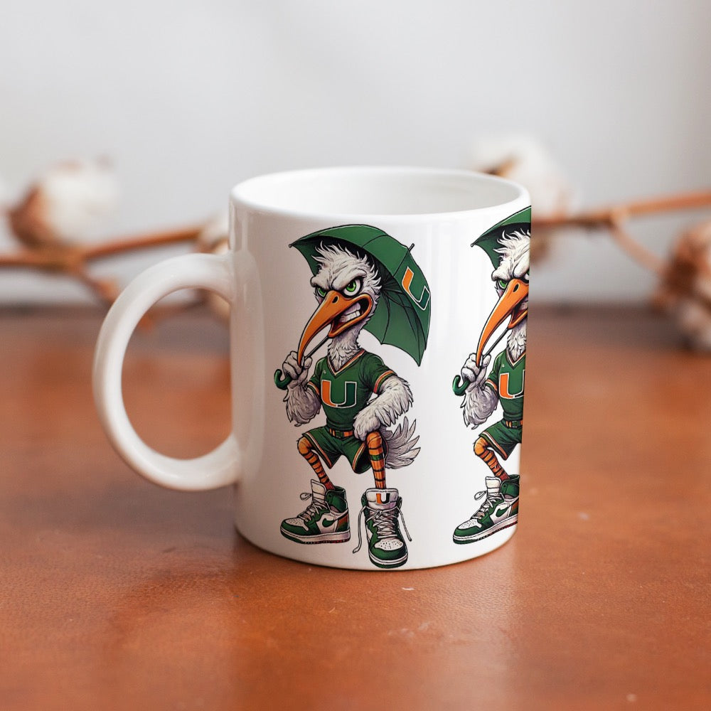 University of Miami Hurricanes White Ceramic Mug 11 oz – Coffee Cup Gift