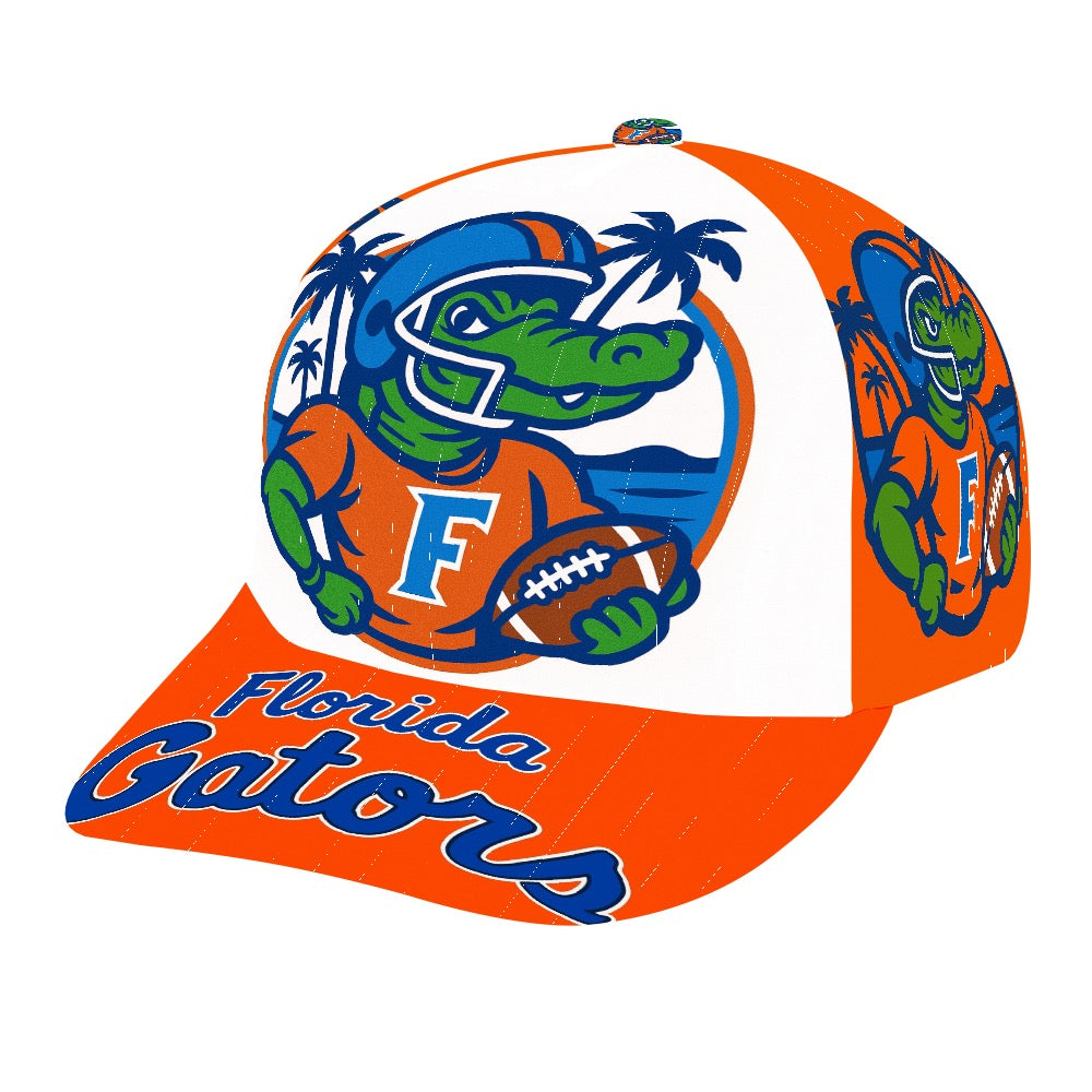 Florida Gators Trucker Hat, UF Gators Baseball Cap, Orange Brim