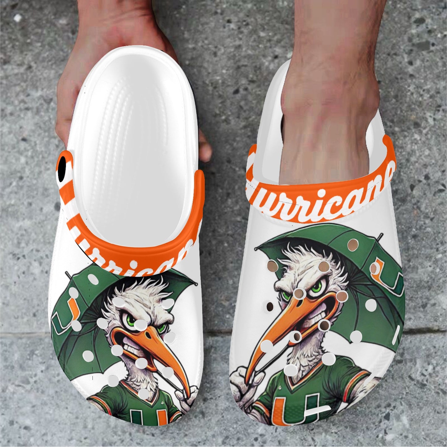 Hurricanes Adults Clogs Miami University Croclike White