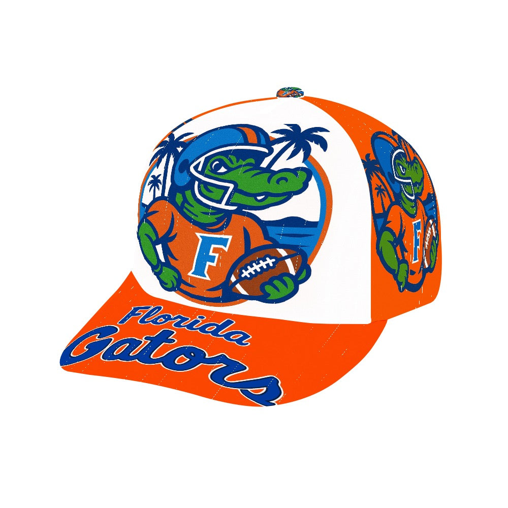 Florida Gators Trucker Hat, UF Gators Baseball Cap, Orange Brim