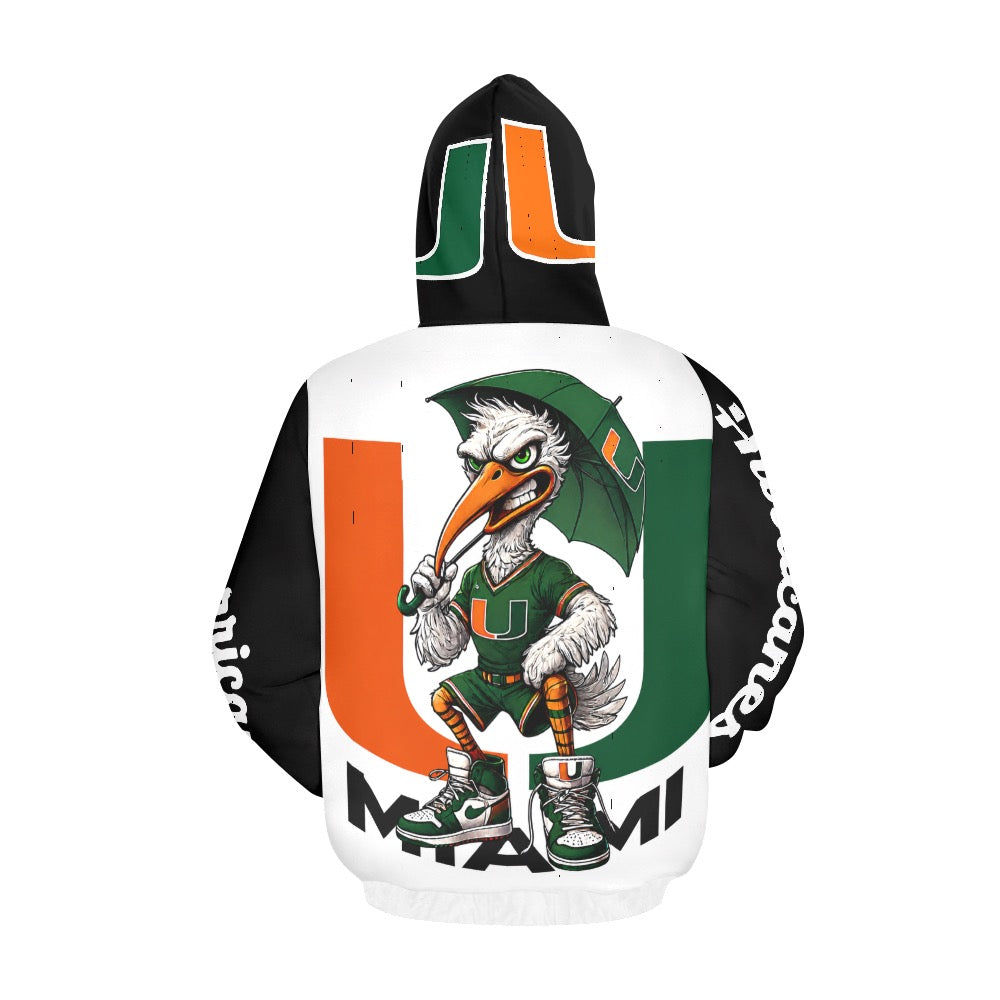Hurricane UM University of Miami Men's All Over Print Hoodie